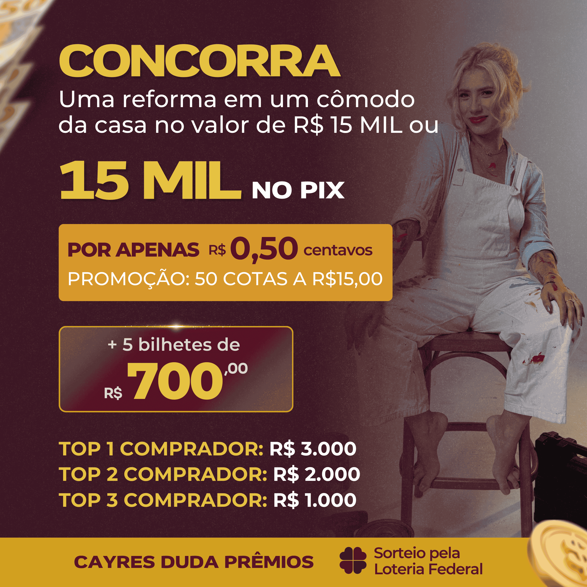 Reforma de ate R$15.000,00 ou o valor no pix